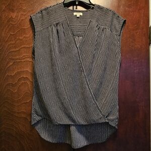 Black and White Women's Wrap Blouse